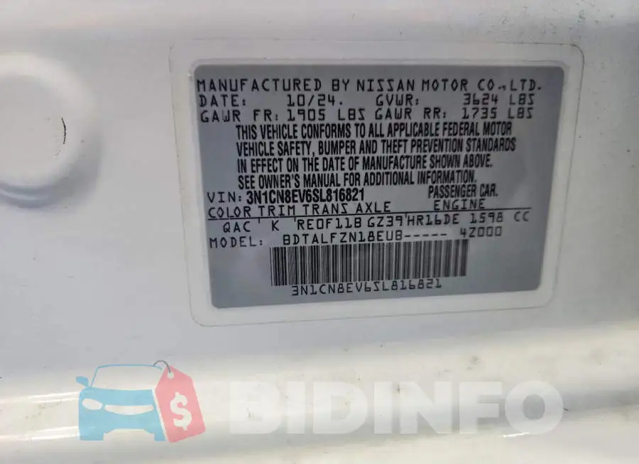 3N1CN8EV6SL816821 Photo# 12