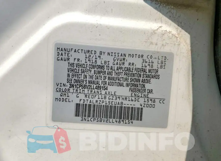 3N1CP5BV2LL489154 Photo# 13