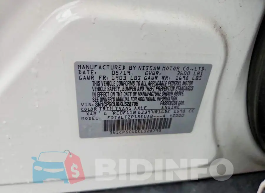 3N1CP5CU0KL528795 Photo# 12
