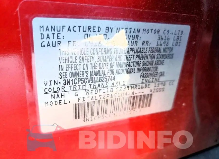 3N1CP5CV9LL525744 Photo# 12