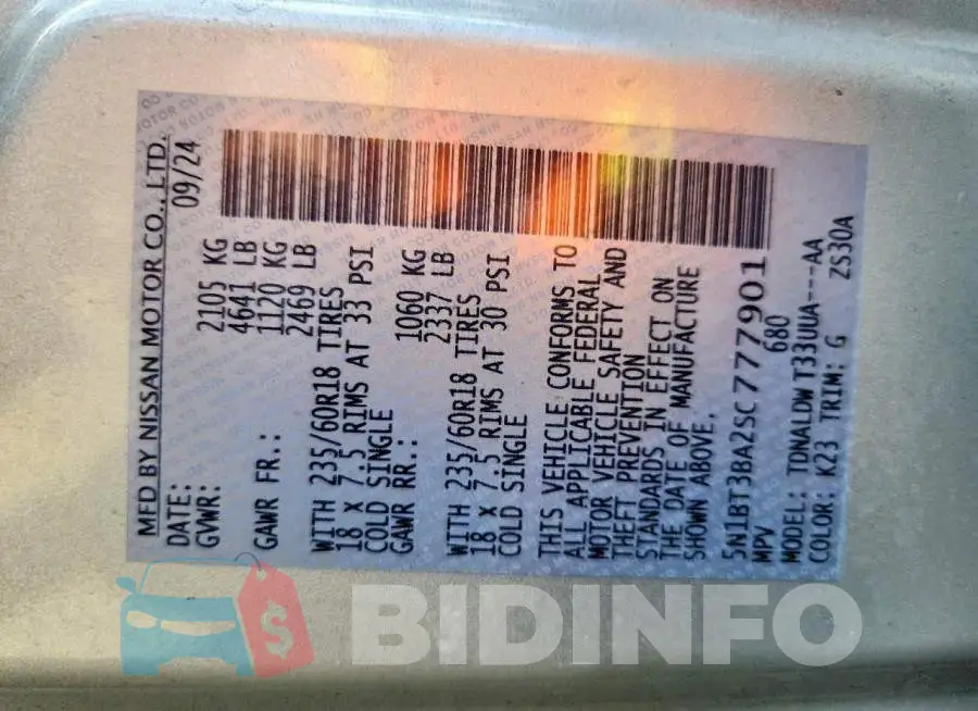 5N1BT3BA2SC777901 Photo# 12
