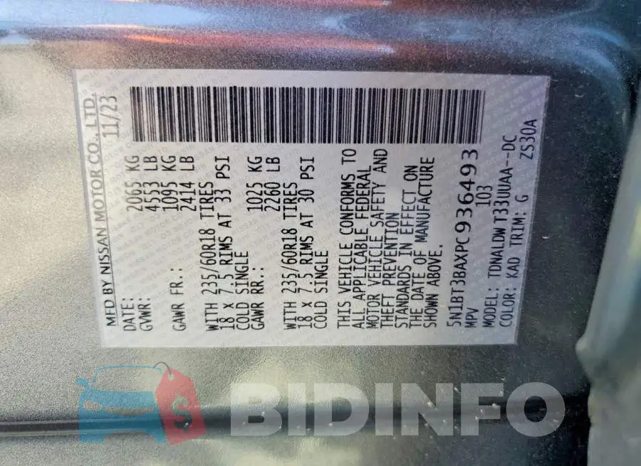 5N1BT3BAXPC936493 Photo# 13
