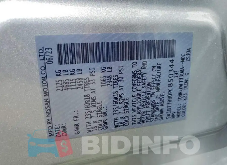 5N1BT3BB0PC850344 Photo# 12