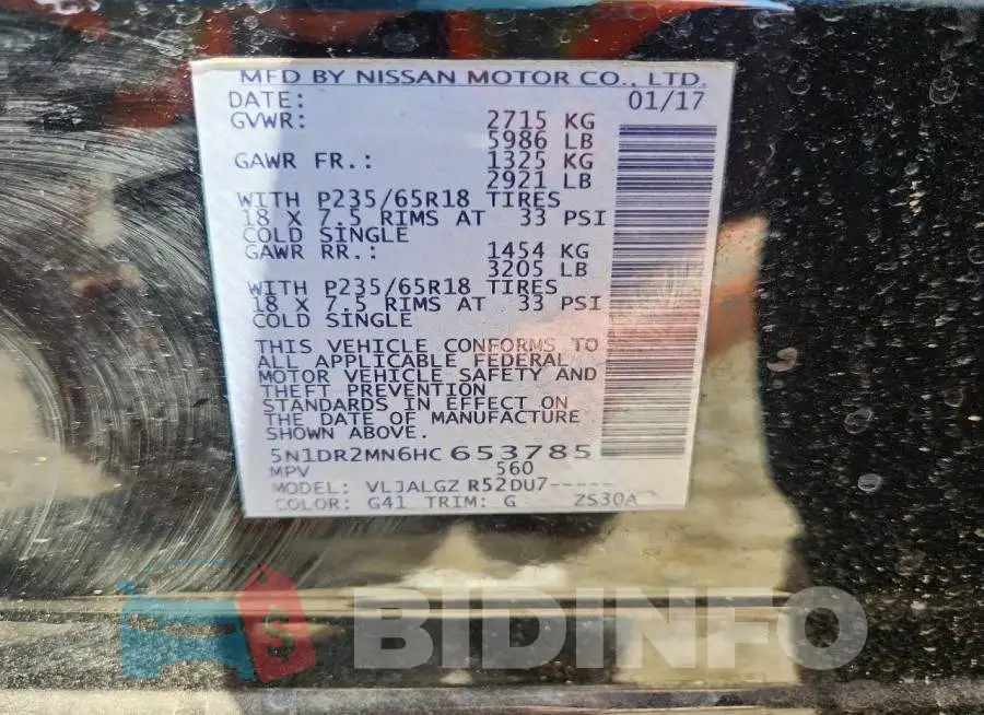 5N1DR2MN6HC653785 Photo# 13