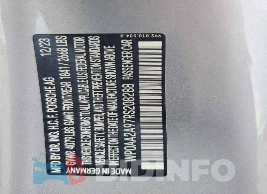 WP0AA2A97RS208288 Photo# 12