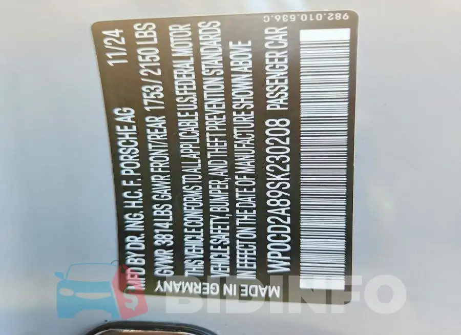 WP0CD2A89SK230208 Photo# 12