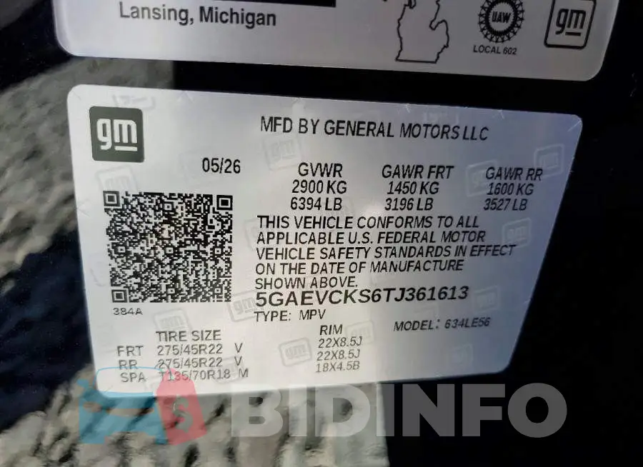 5GAEVCKS6TJ361613 Photo# 13