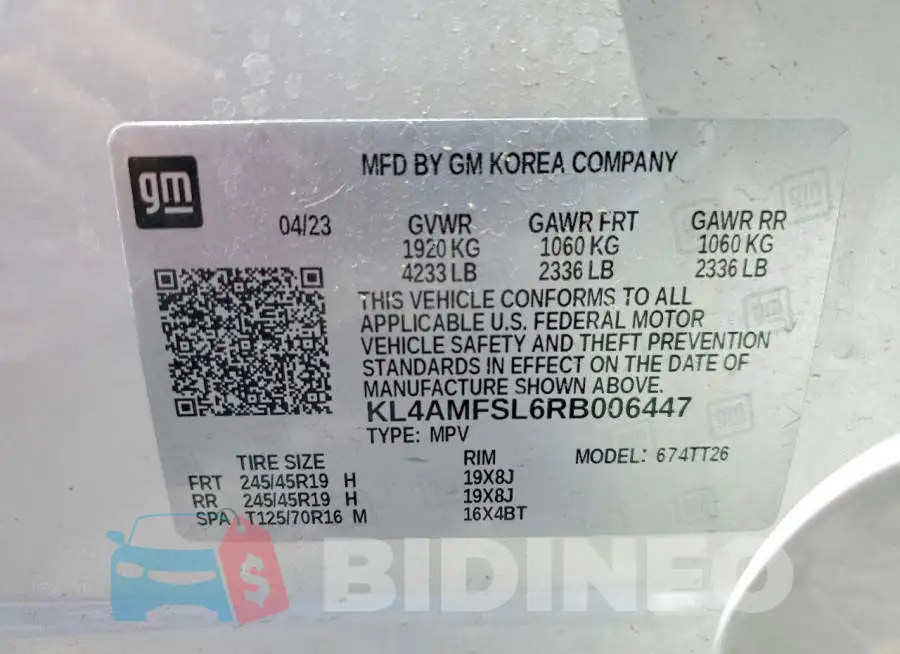 KL4AMFSL6RB006447 Photo# 14