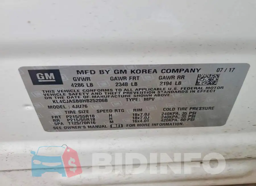 KL4CJASB8HB252068 Photo# 14