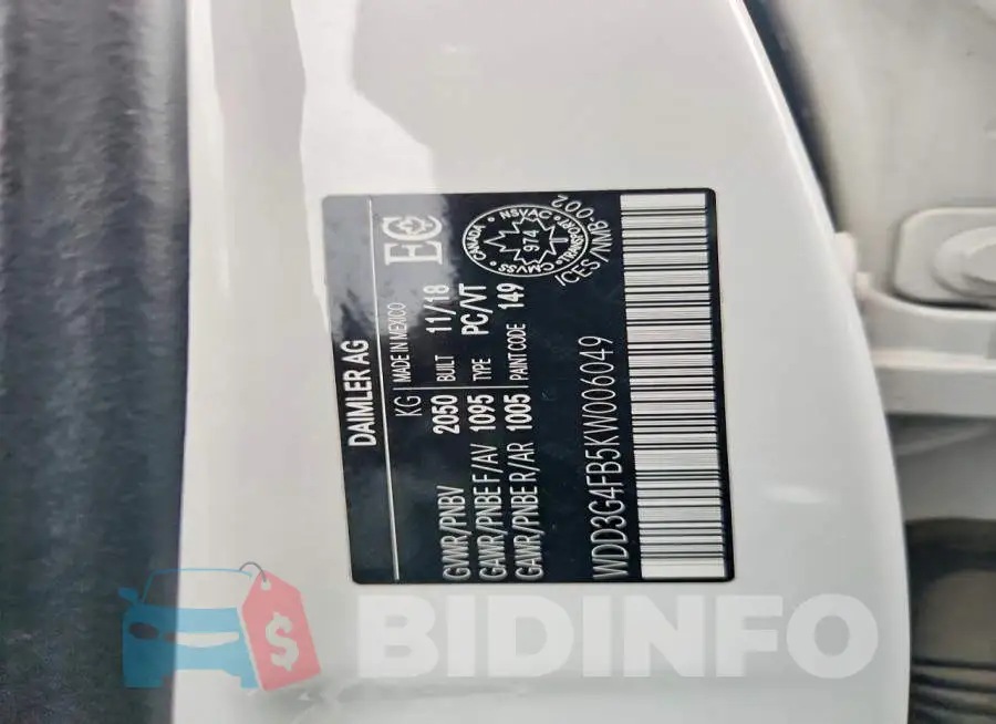 WDD3G4FB5KW006049 Photo# 13