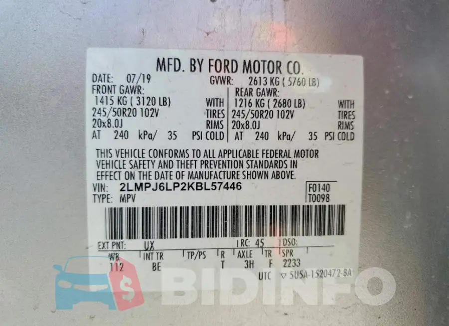 2LMPJ6LP2KBL57446 Photo# 13