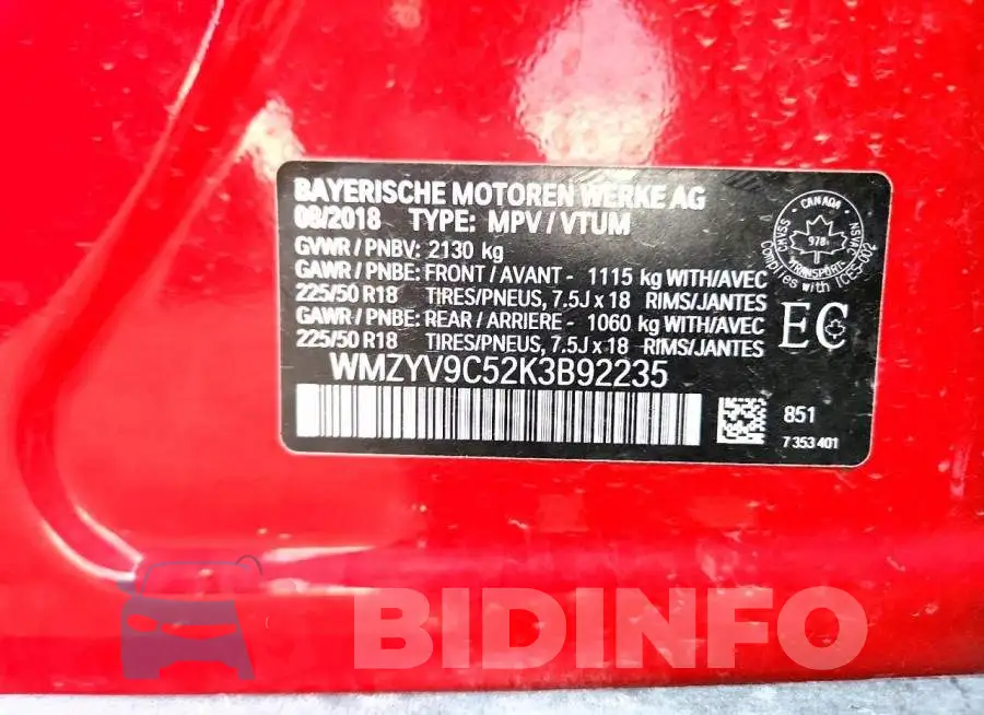 WMZYV9C52K3B92235 Photo# 12
