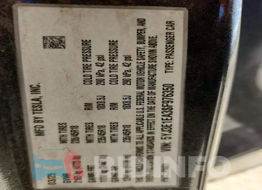 5YJ3E1EA3SF976350 Photo# 12