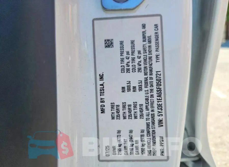 5YJ3E1EA6SF050721 Photo# 12