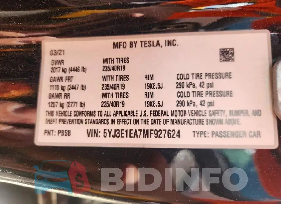 5YJ3E1EA7MF927624 Photo# 12