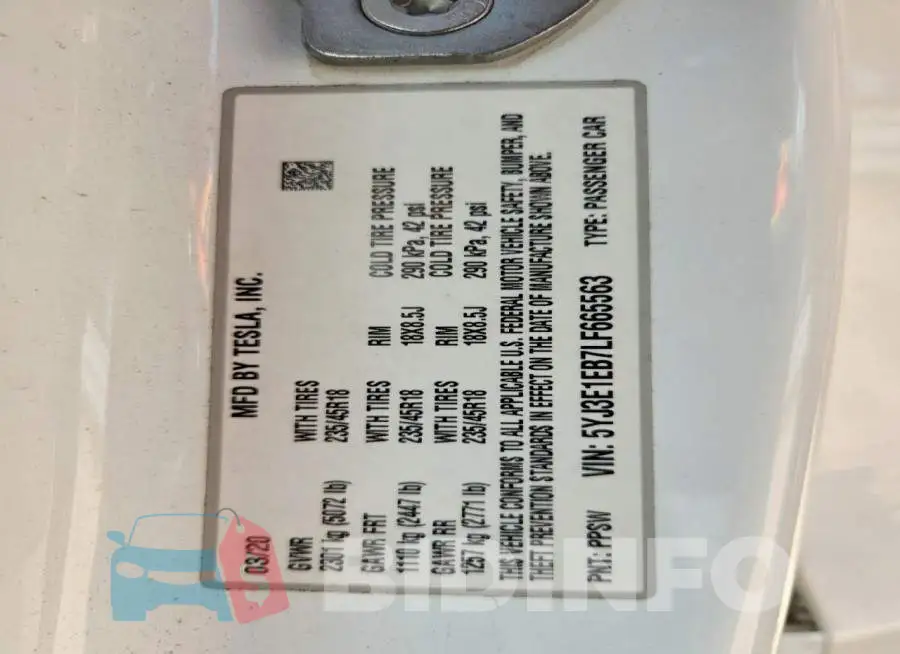 5YJ3E1EB7LF665563 Photo# 13