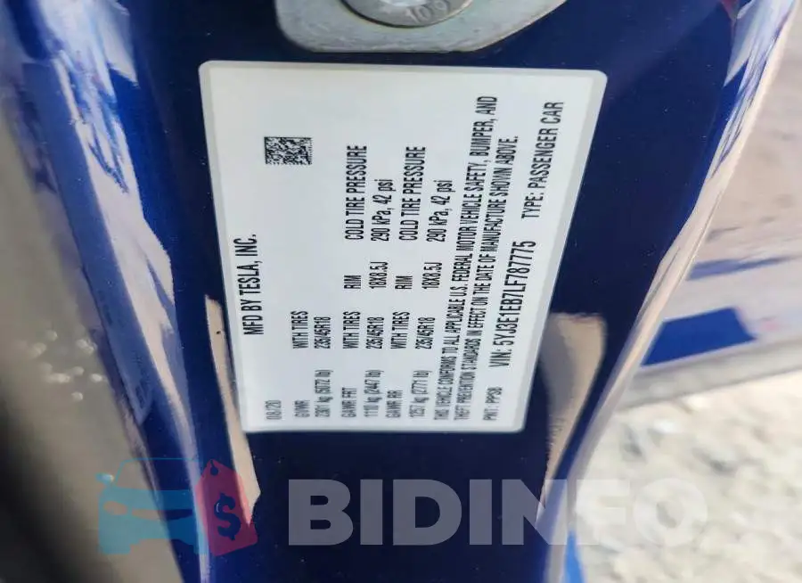5YJ3E1EB7LF787775 Photo# 12
