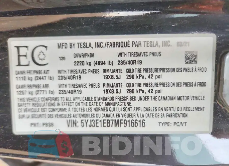 5YJ3E1EB7MF916616 Photo# 12