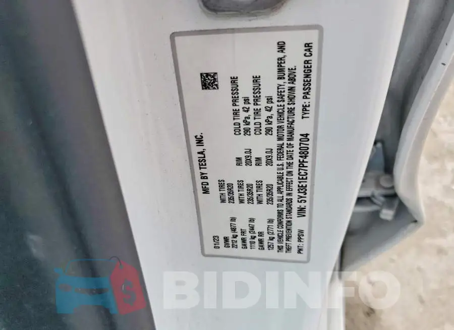 5YJ3E1EC7PF480704 Photo# 12