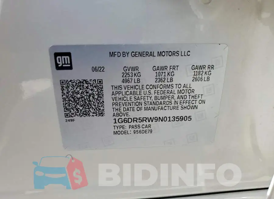 1G6DR5RW9N0135905 Photo# 12