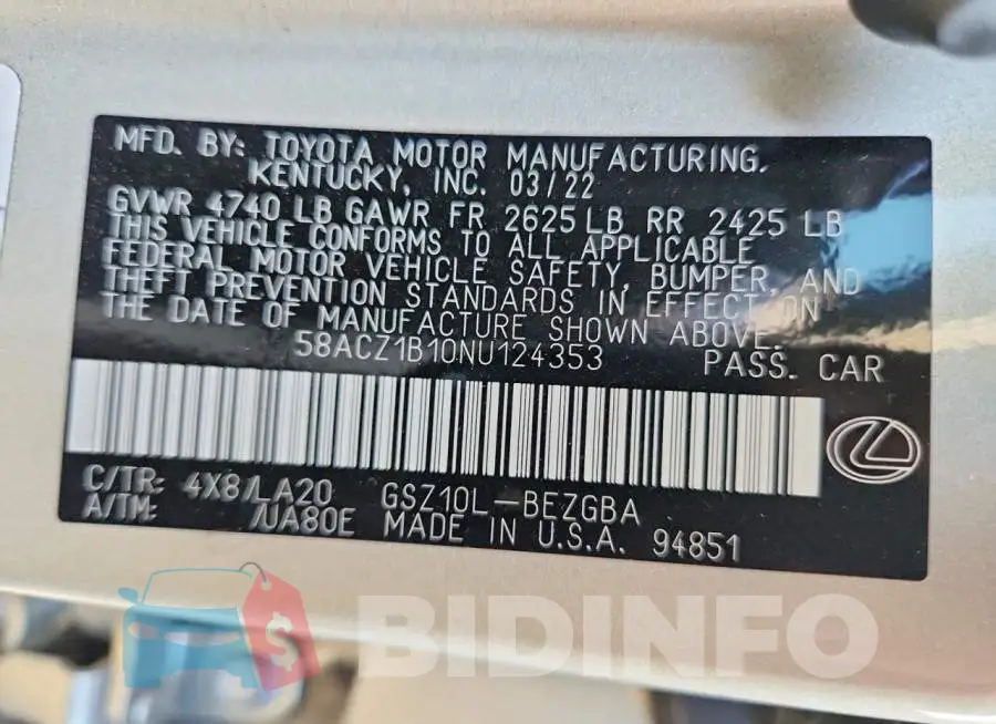 58ACZ1B10NU124353 Photo# 12