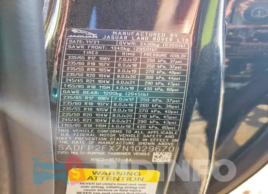 SADFP2FX7N1029670 Photo# 13
