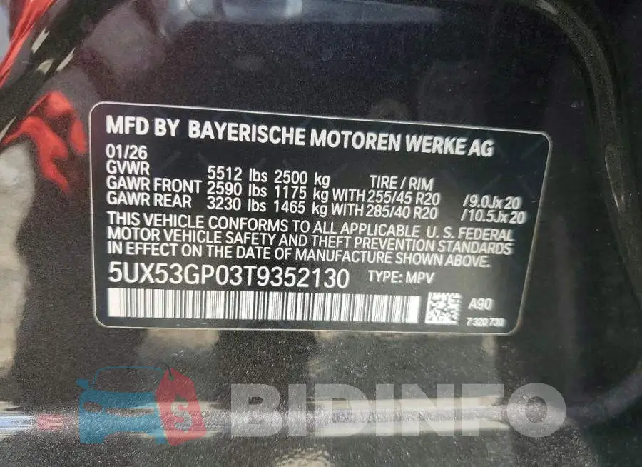 5UX53GP03T9352130 Photo# 14