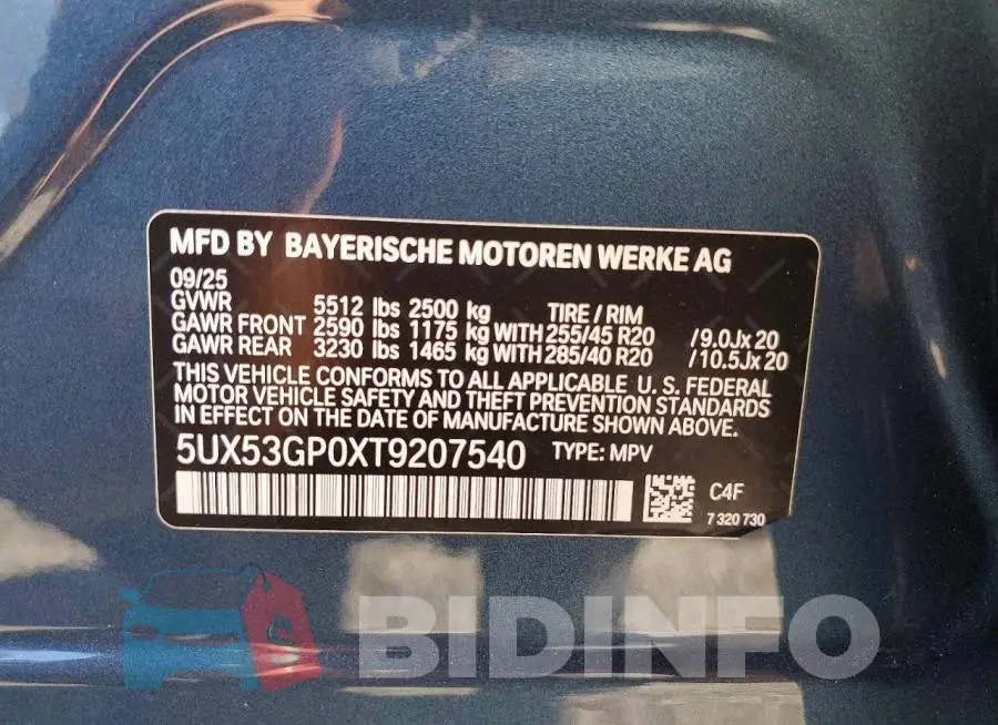 5UX53GP0XT9207540 Photo# 14