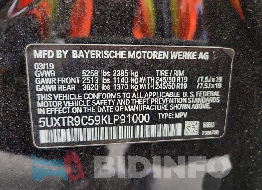 5UXTR9C59KLP91000 Photo# 13
