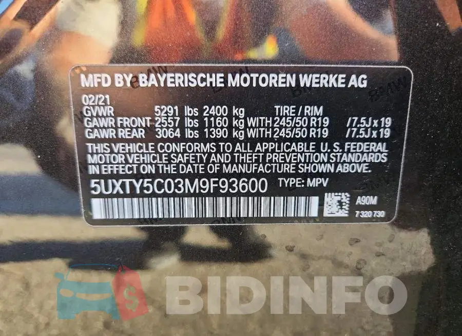 5UXTY5C03M9F93600 Photo# 13