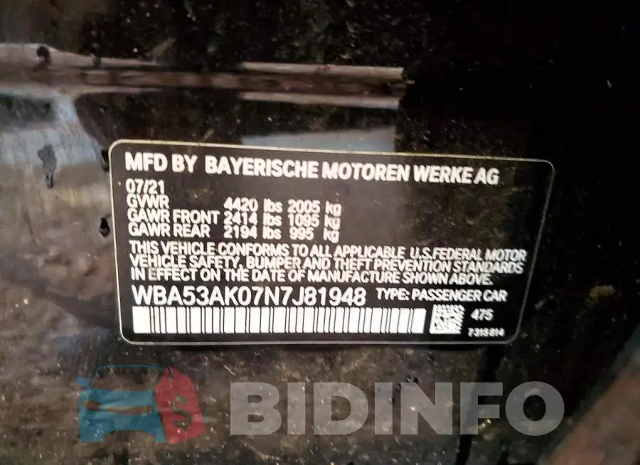 WBA53AK07N7J81948 Photo# 12