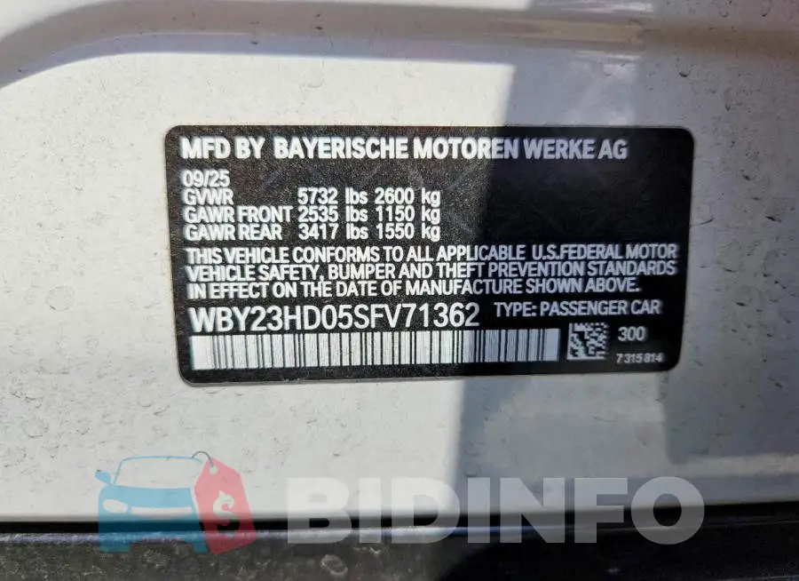 WBY23HD05SFV71362 Photo# 12