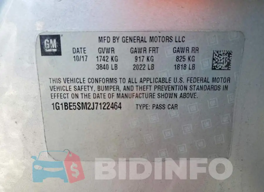 1G1BE5SM2J7122464 Photo# 12