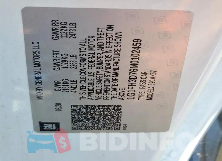1G1FH3D76M0102459 Photo# 12