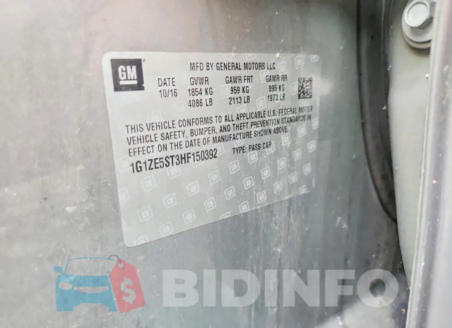 1G1ZE5ST3HF150392 Photo# 12