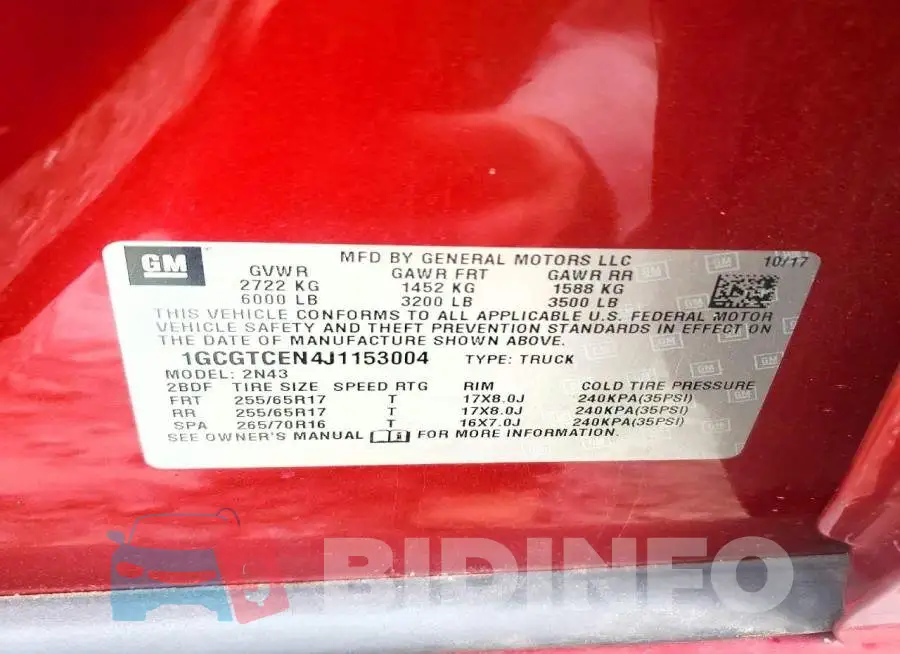 1GCGTCEN4J1153004 Photo# 12
