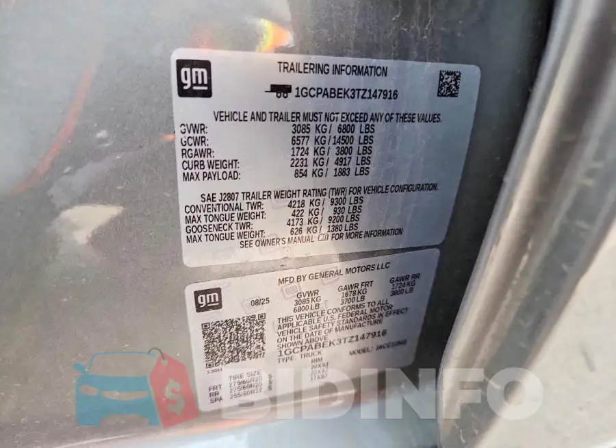 1GCPABEK3TZ147916 Photo# 12