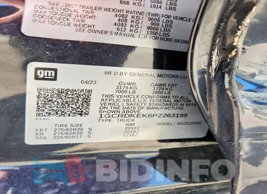 1GCRDKEK6PZ263195 Photo# 12