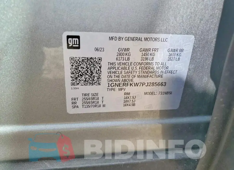 1GNERFKW7PJ285663 Photo# 13
