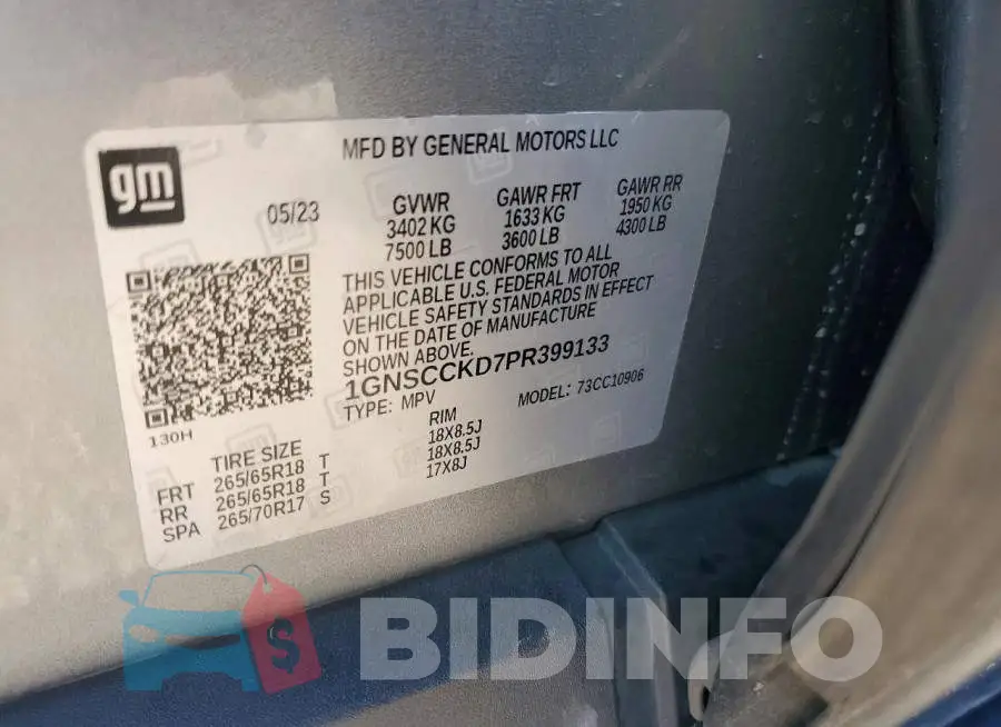 1GNSCCKD7PR399133 Photo# 13