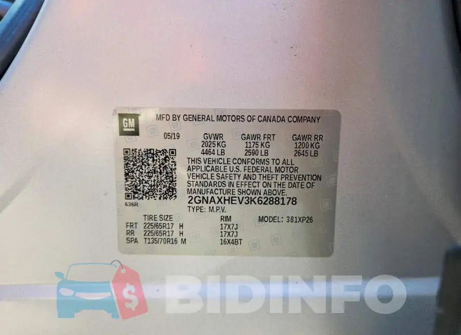 2GNAXHEV3K6288178 Photo# 13
