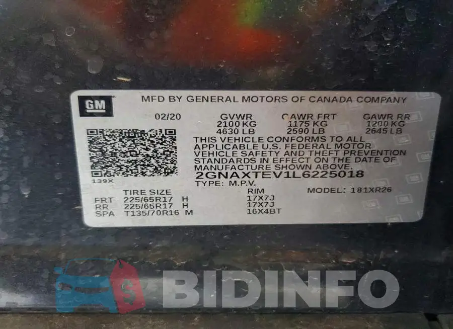 2GNAXTEV1L6225018 Photo# 12