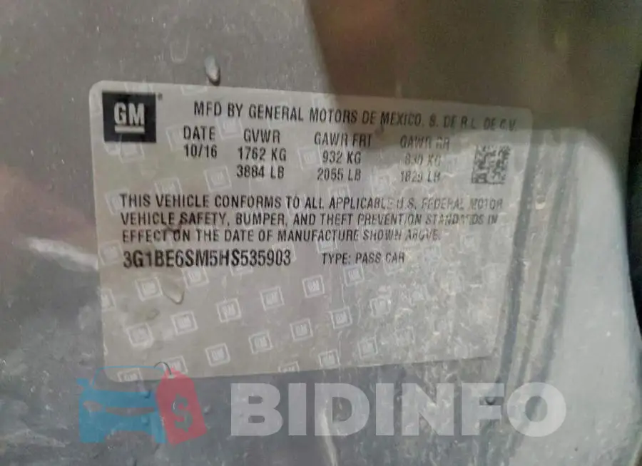 3G1BE6SM5HS535903 Photo# 12
