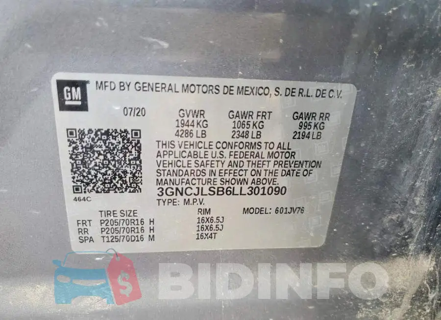 3GNCJLSB6LL301090 Photo# 13