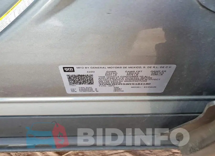 3GNKBDRS8RS184180 Photo# 12