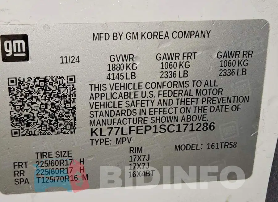 KL77LFEP1SC171286 Photo# 13
