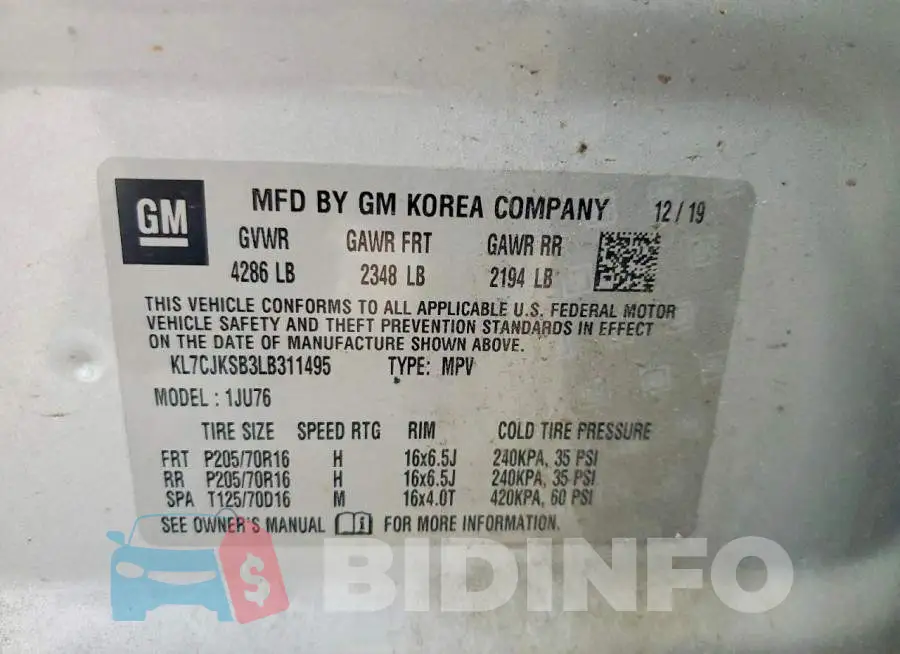 KL7CJKSB3LB311495 Photo# 13