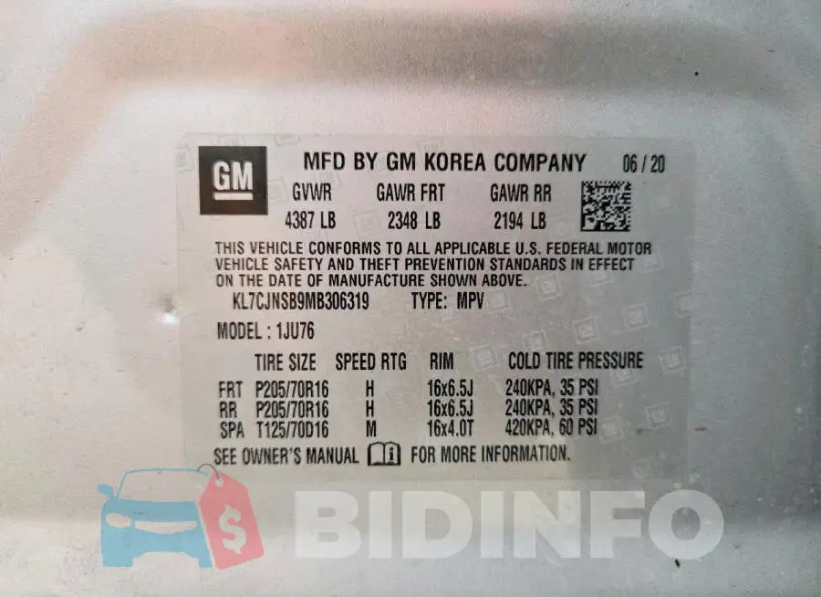 KL7CJNSB9MB306319 Photo# 14