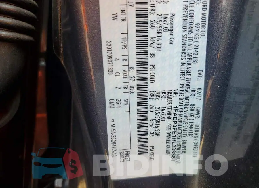 1FADP3FE1HL338881 Photo# 12