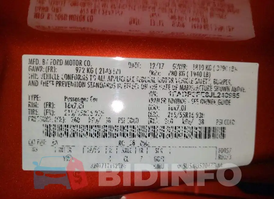 1FADP3FE8JL240985 Photo# 12